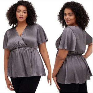 Lily Babydoll Shiny Gauze Surplice Top Size 3